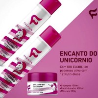 Shampoo, Condicionador e Máscara Encanto do Unicórnio Fashion Shampoo, Condicionador e Máscara Encanto do Unicórnio Fashion